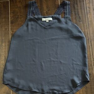 LOFT Petite Women's Charcoal Camisole with Lace Straps | Size SP